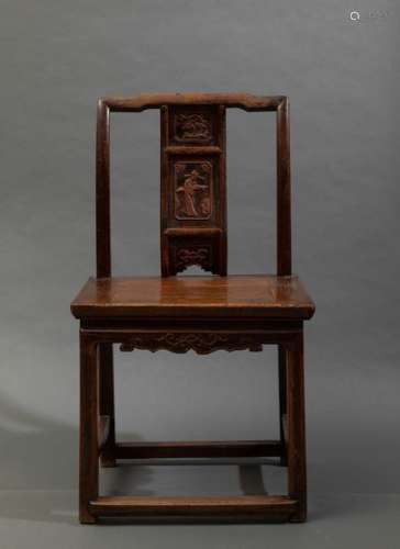 Two carved wood chairs, China, Qing Dynasty, 1800s