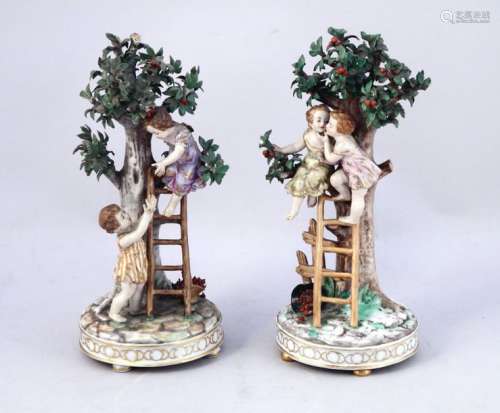 CHERRY PICKING LOVE Two glazed porcelain subjects.…