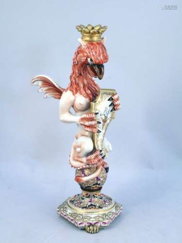 CAPODIMONTE. Porcelain FLAME depicting a crowned s…