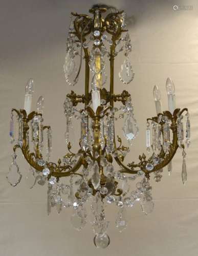 Large Napoleon III style chandelier in gilt bronze…