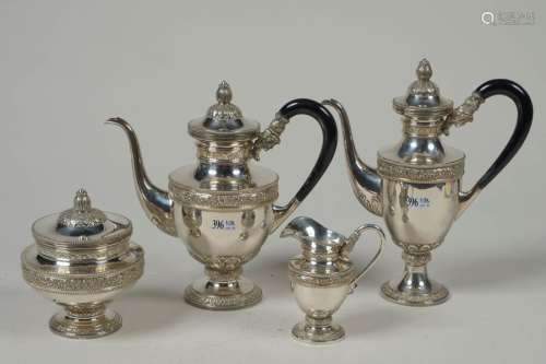 Empire style four piece silver tea service with ve…