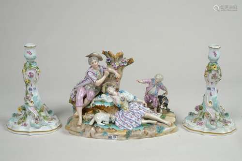 Set of three comprising: a pair of Louis XV style …