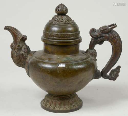 Large copper teapot with a \
