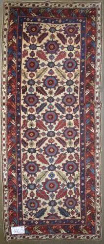 Handmade wool Shirvan rug with red, blue and green…