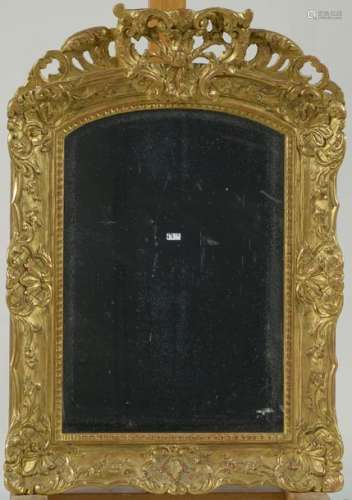 Rectangular Regency style mirror in carved and gil…