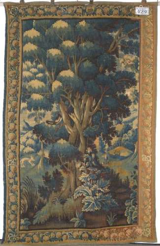 Door, wool and silk tapestry representing a \