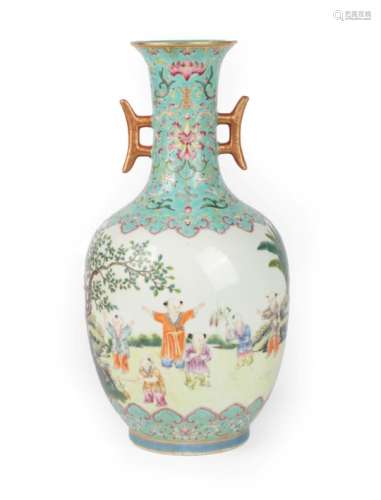 A Chinese Porcelain ''Boy's'' Vase, Daoguang reign mark but not of the period, of ovoid form, the