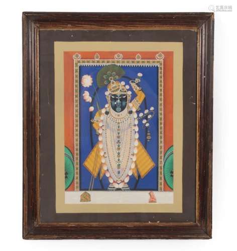 Indian School (Nathdwara, Rajestan, circa 1900) Shri Nathji Gouache, 43cm by 30cm