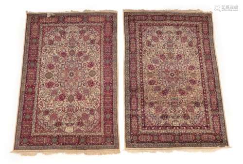 Pair of Ardabil Design Rugs Probably Indian, 2nd half 20th century Each with flowerhead medallions