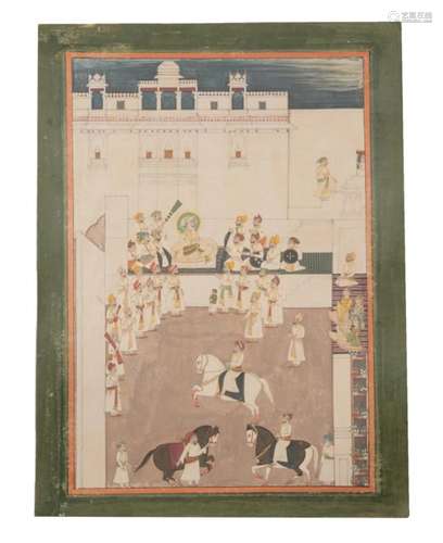 Indian School (probably Udaipur, 19th century) The Durbar of Maharaja Jai Singh of Mewar, the