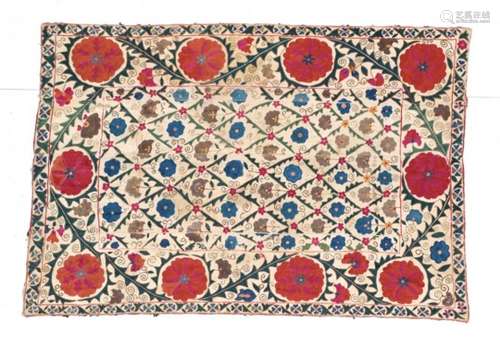 Bukhara Susani Emirate of Bukhara, late 19th/early 20th century Woven on four line panels, the