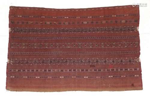 Large Turkmen Flatweave Chuval Face Emirate of Bukhara, 20th century The field of wide and narrow