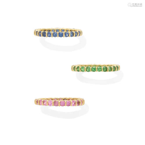 A set of three eternity bands