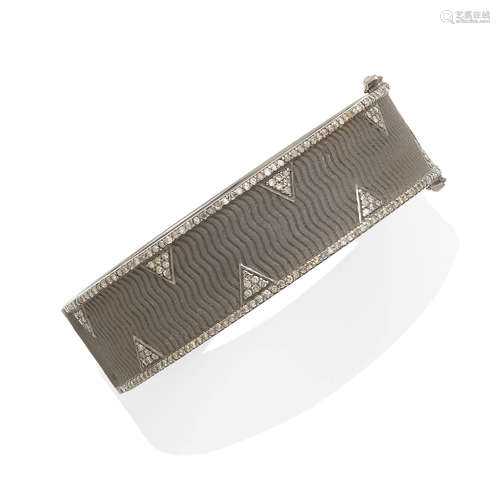 A diamond bangle bracelet