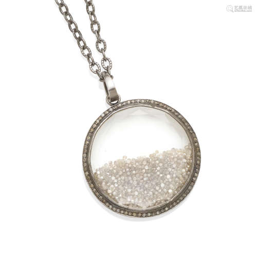A diamond shake pendant necklace