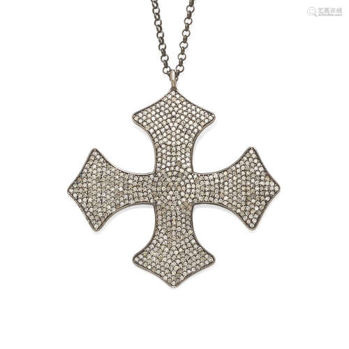 A diamond cross pendant