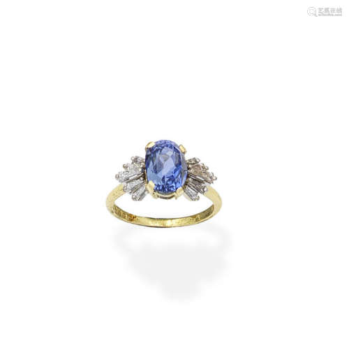 A sapphire and diamond ring, by Trevor Tyler Ltd, 1979