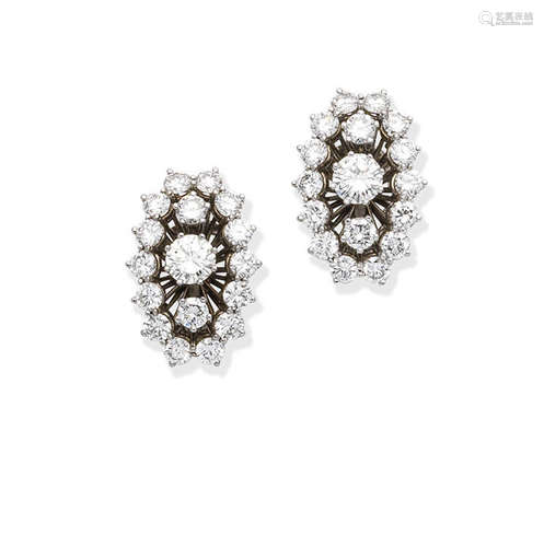 A pair of diamond earrings