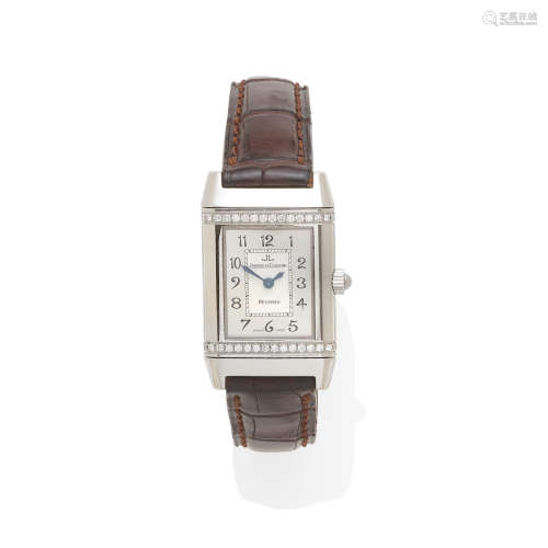 A Lady's Diamond and Steel Reverso Wristwatch, Jaeger-LeCoultre