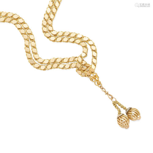 A fancy long gold chain
