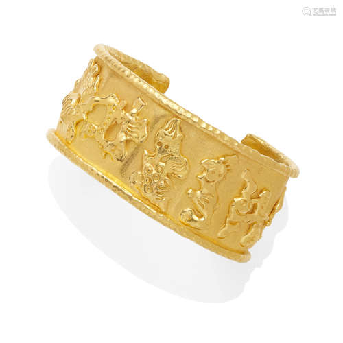 a 22k gold cuff, Jean Mahie