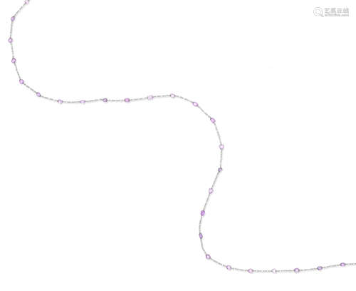 A pink sapphire and diamond longchain