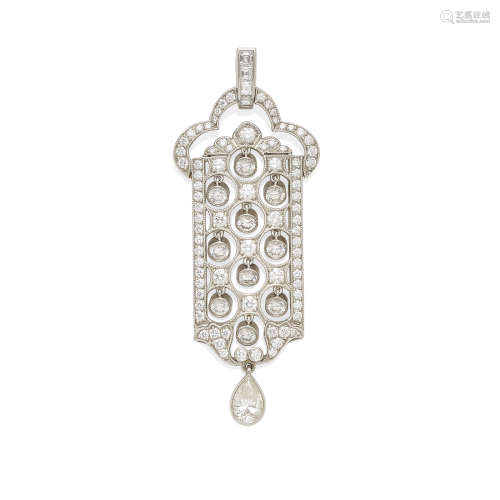 a platinum and diamond pendant, Tiffany & Co.