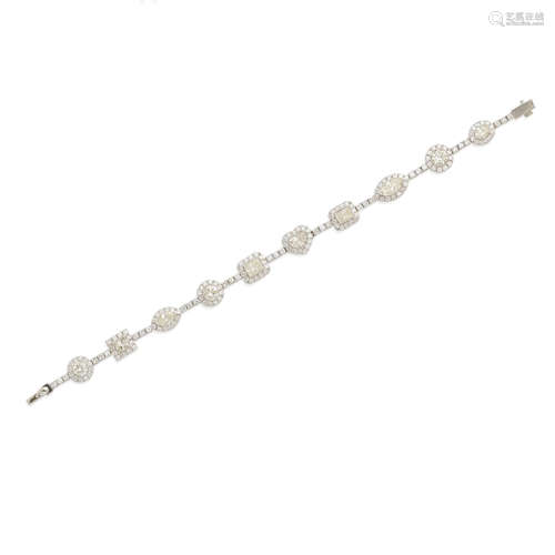 a white gold and diamond bracelet