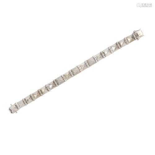 a white gold and diamond spike bracelet, Anita Ko