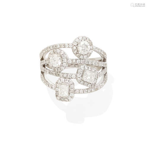 a diamond crossover ring