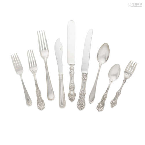 An assembled group of silver flatware  by various makers, 20th century