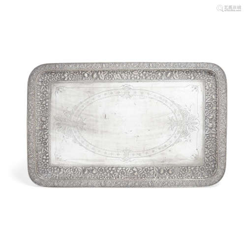 An American sterling silver tray  by Gorham Mfg. Co., Providence, RI, 1881