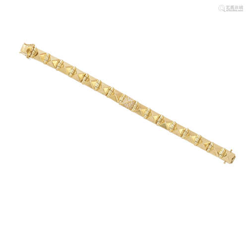 A gold and diamond spike bracelet, Anita Ko