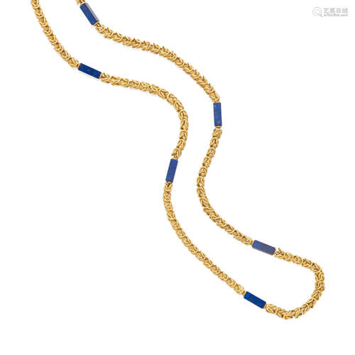 An 18 Karat Gold and Lapis Lazuli Necklace, Tiffany & Co., West Germany, circa 1970