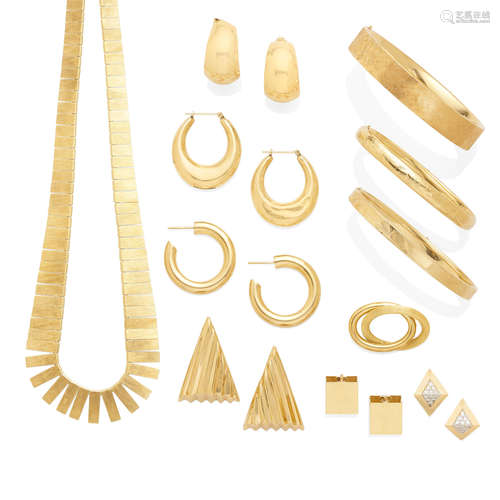 A collection of Gold Jewelry