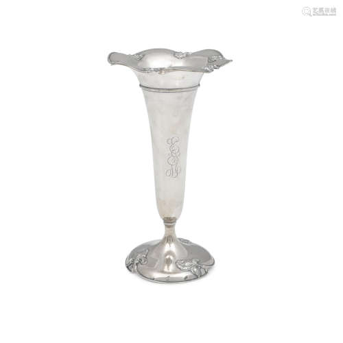 An American sterling silver trumpet vase  by Shreve & Co., San Francisco, CA, 20th century