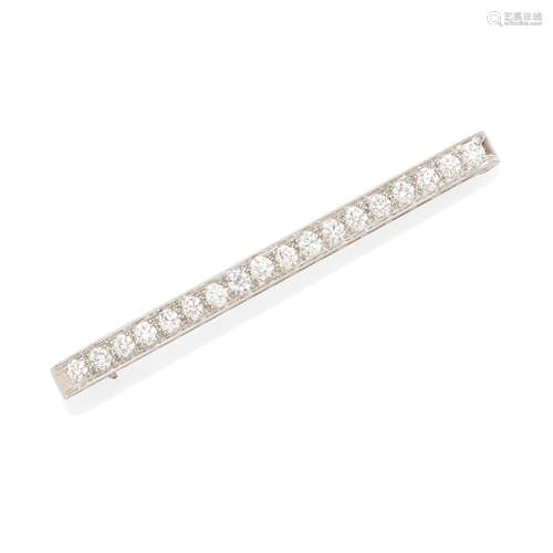 A Platinum and Diamond Bar Brooch, Tiffany & Co., circa 1915