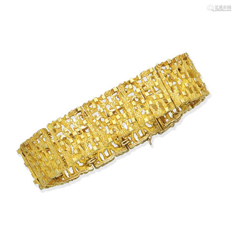 A fancy-link bracelet, circa 1970