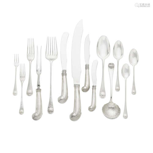 An American sterling silver partial flatware service  by Stieff Company, Baltimore, Maryland,  patented 1970