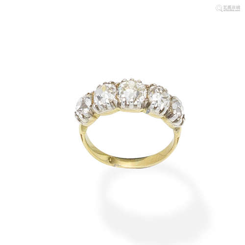 A diamond five-stone ring