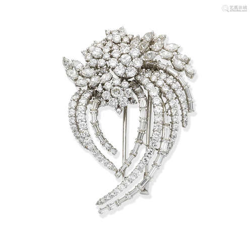 A diamond spray brooch, by David Morris, circa 1960