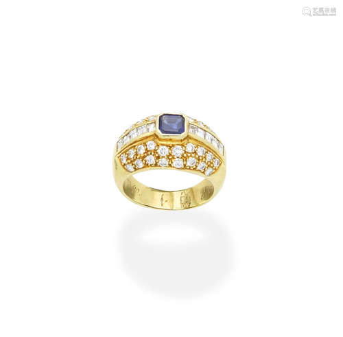 A sapphire and diamond ring