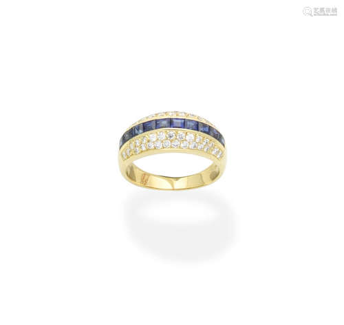 A sapphire and diamond ring