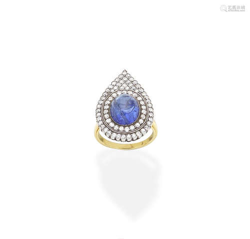 A tanzanite and diamond dress ring