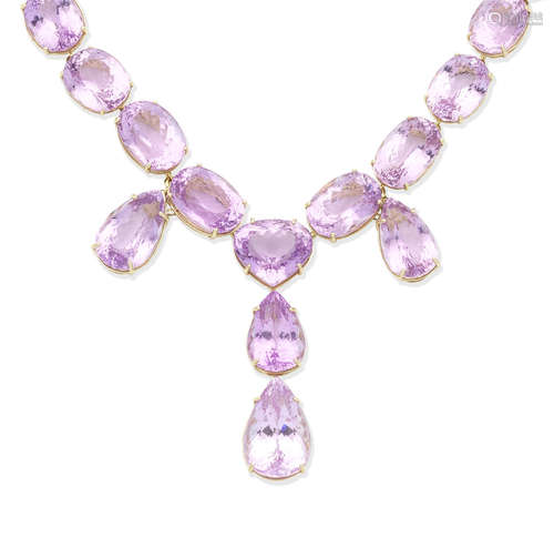 A kunzite necklace