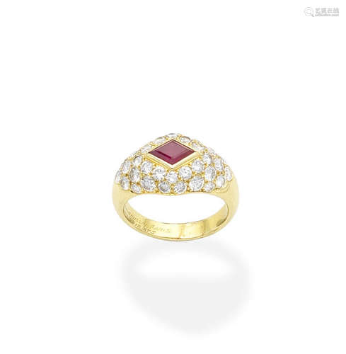 A ruby and diamond ring, by Mauboussin