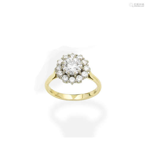 A diamond cluster ring