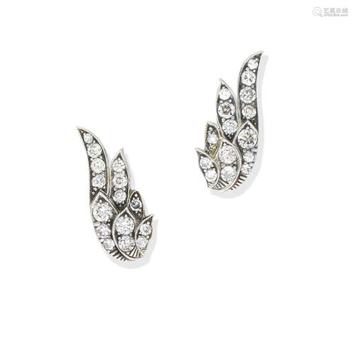 A pair of diamond earrings