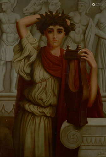 Manner of Lord Frederick Leighton A Roman musician 37 1/2 x 25 1/2in (95.3 x 64.9cm)