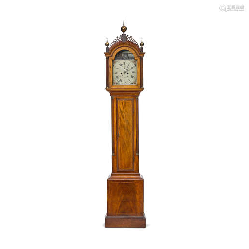 A FEDERAL MAHOGANY INLAID TALL CASE CLOCK   William Cummens, Roxbury, Massachusetts, late 18th/early 19th century